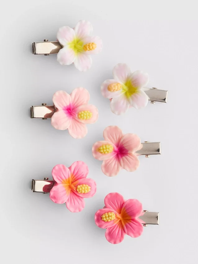 6-pakning med blomsterhårspenner