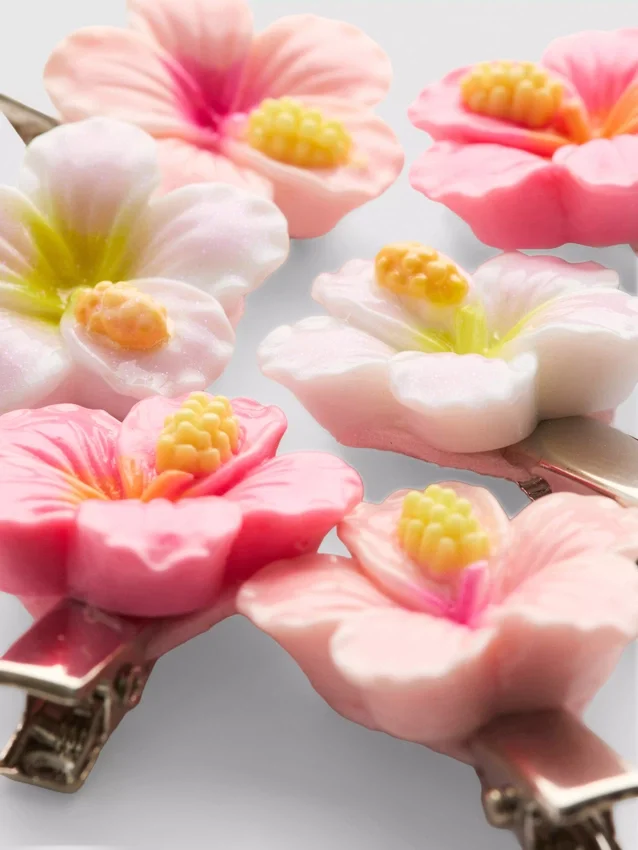 6-pakning med blomsterhårspenner