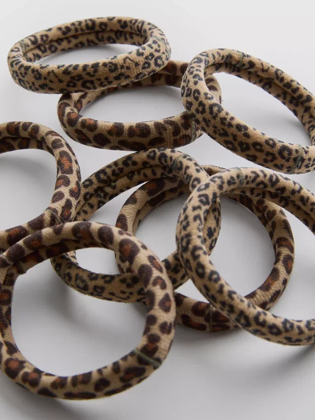 6-pakning med hårbånd i leopardmønster