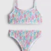 7–15 år | blomstret bikini med rynket topp