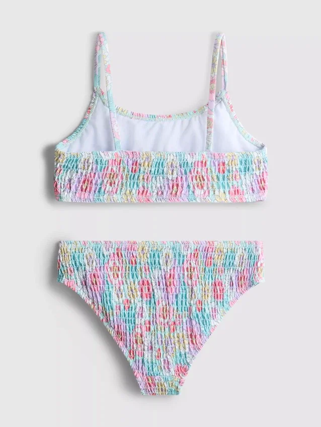 7–15 år | blomstret bikini med rynket topp