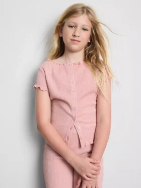 7–15 år | Bluse med krøllet tekstur