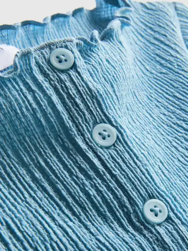 7–15 år | Bluse med krøllet tekstur