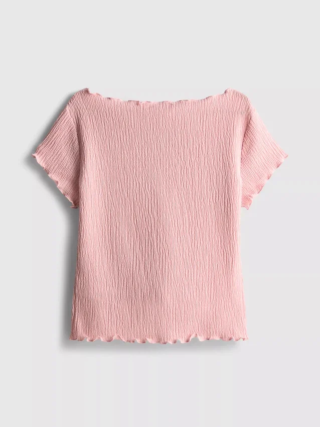 7–15 år | Bluse med krøllet tekstur