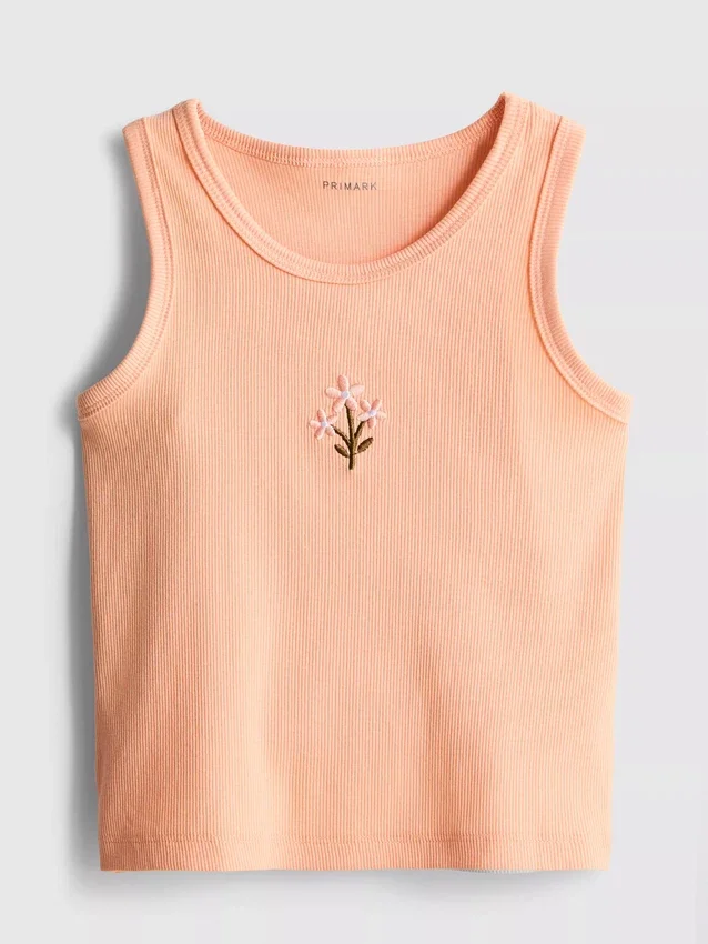 7–15 år | brodert ribbet tank-top