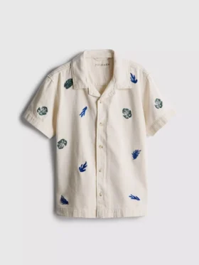 7–15 år | brodert skjorte med knapper