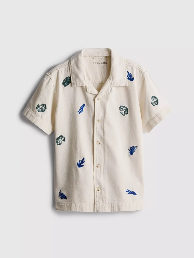 7–15 år | brodert skjorte med knapper