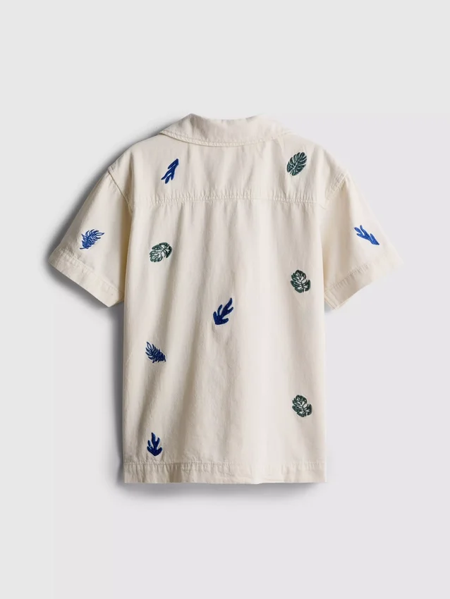 7–15 år | brodert skjorte med knapper