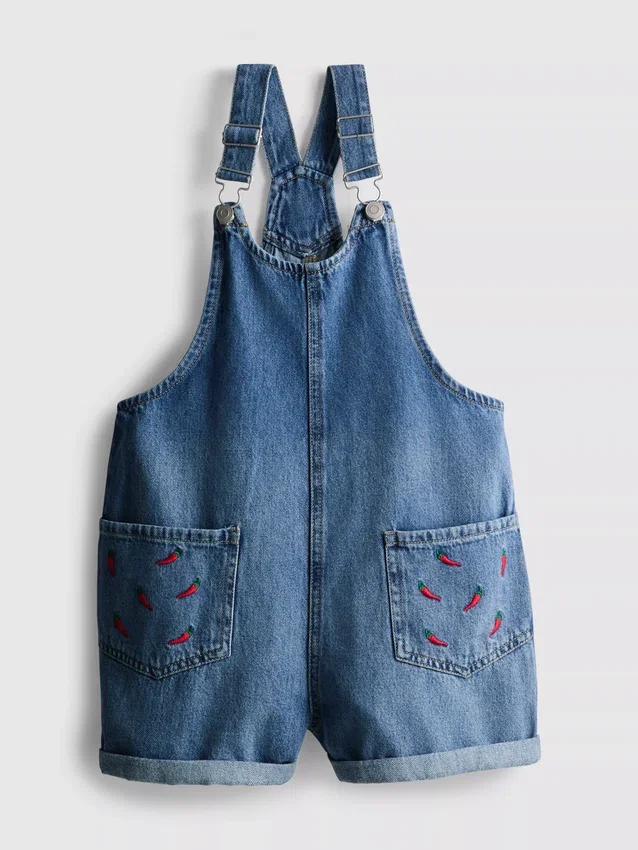 7–15 år | broderte denim-overaller