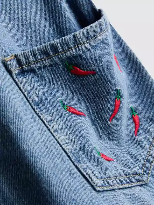 7–15 år | broderte denim-overaller