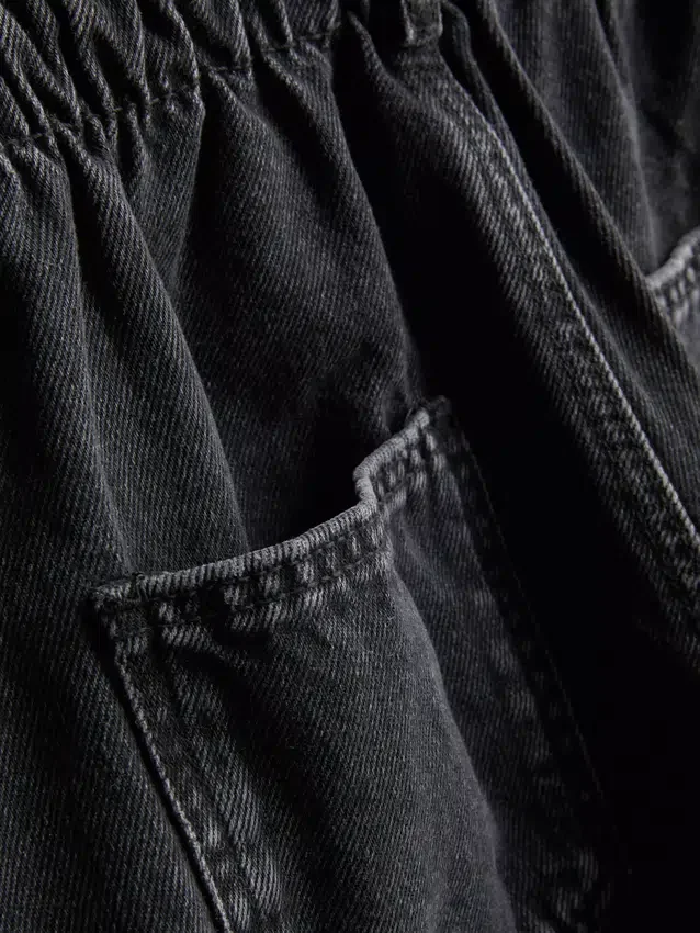 7–15 år | denimshorts i papirpose-stil