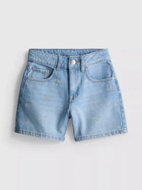 7–15 år | denimshorts med strassbue