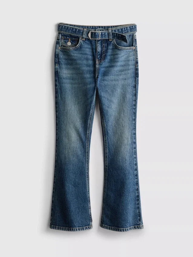 7–15 år | flare-Jeans med belte