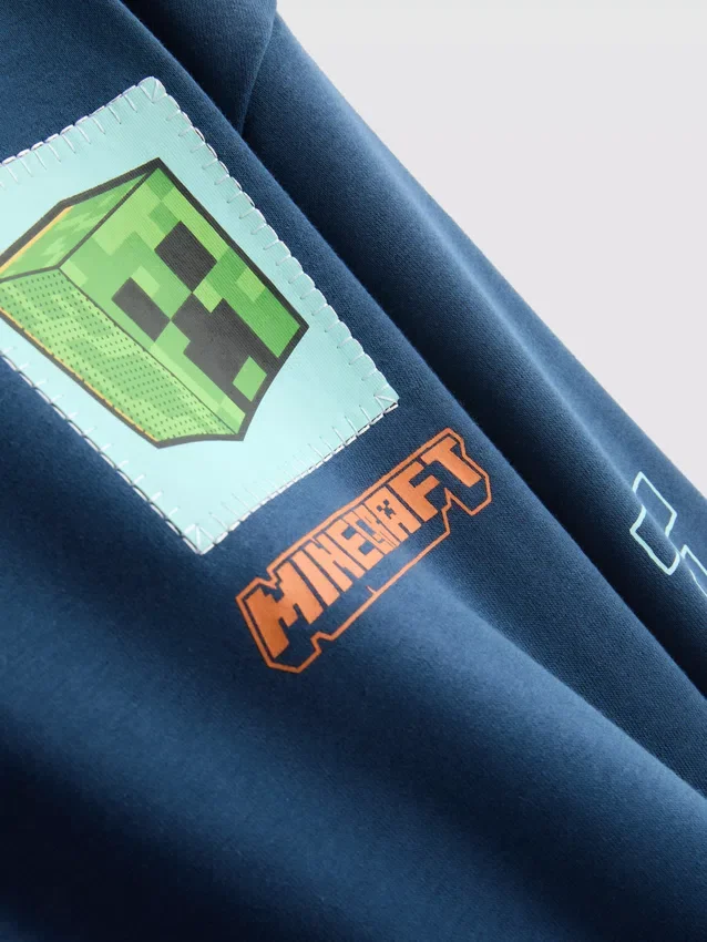 7–15 år | Hettegenser med Minecraft-motiv, med høyt bomullsinnhold
