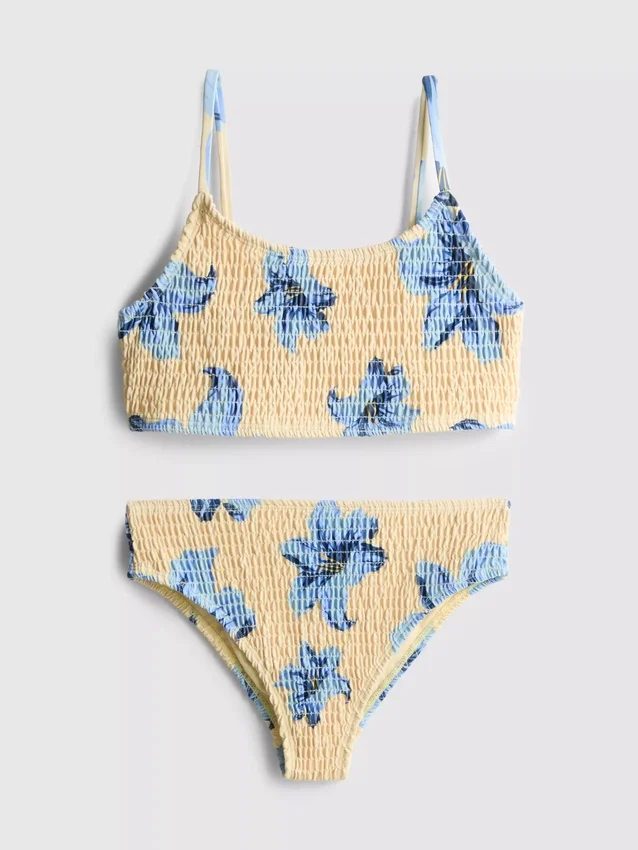 7–15 år | rynket bikini med trykk