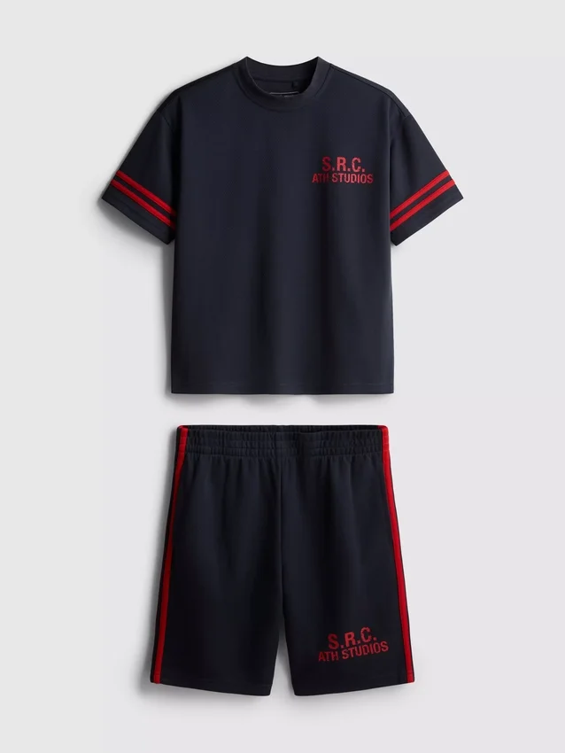 7–15 år | sett med aktiv mesh-T-skjorte og shorts