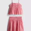 7–15 år | sett med gingham-bluse og skjørt