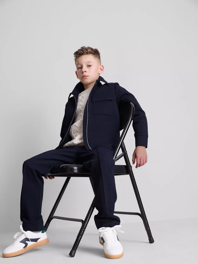 7–15 år | Sett med jacquardjakke med glidelås og Joggebukser