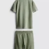 7–15 år | sett med strukturert poloskjorte og shorts