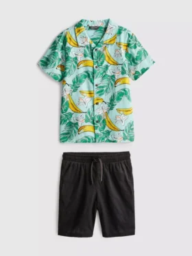 7–15 år | sett med trykt skjorte og shorts