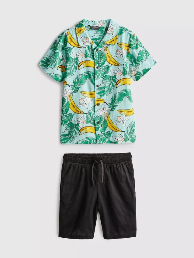 7–15 år | sett med trykt skjorte og shorts