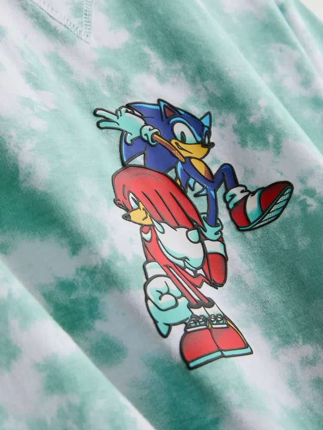 7–15 år | Sonic the Hedgehog-T-skjorte med tie-dye-mønster