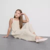 7–15 år | Stripet jumpsuit med rynket stoff