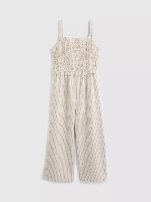 7–15 år | Stripet jumpsuit med rynket stoff