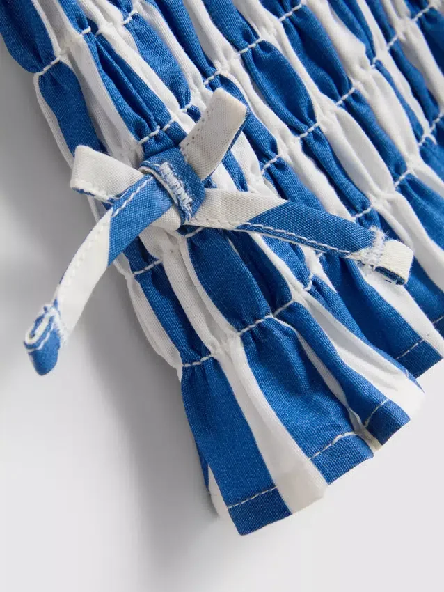 7–15 år | stripete bluse med rynk