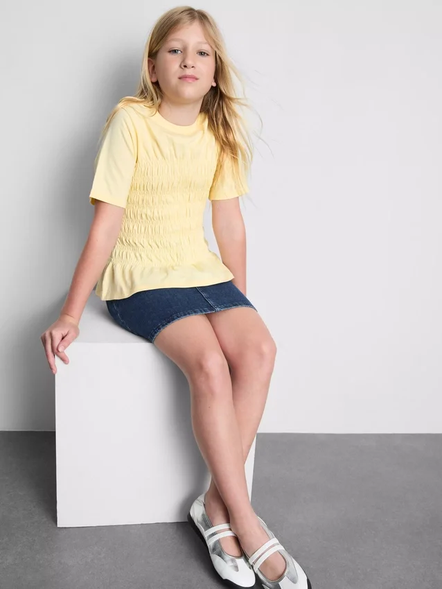 7–15 år | T-skjorte med rynket peplum