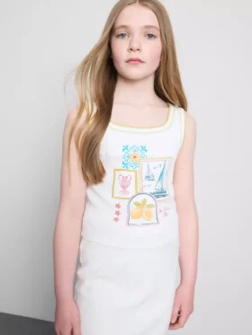 7–15 år | tank-top med kontrastsøm