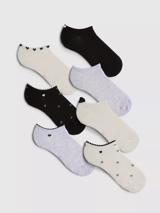 7-pakk hjertesneakersokker