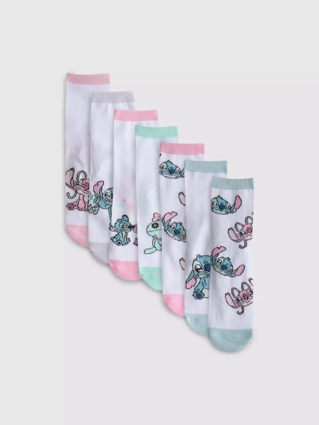 7-pakning med Disneys Stitch-ankelsokker