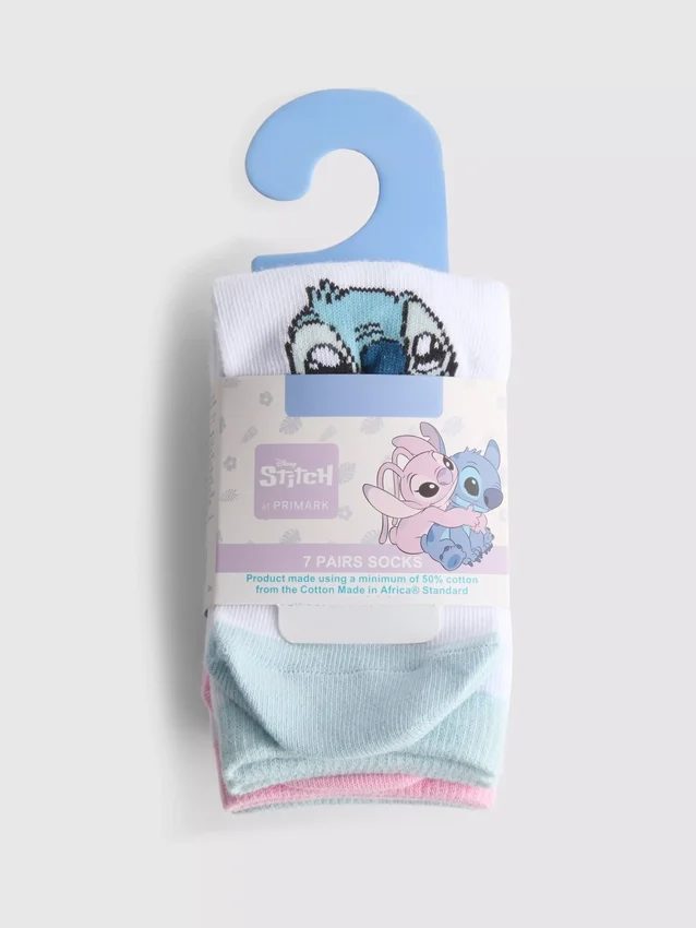 7-pakning med Disneys Stitch-ankelsokker