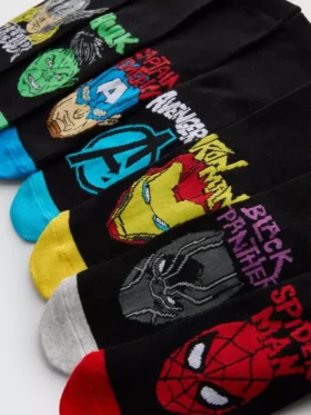 7-pakning med Marvel-ankelsokker