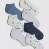 7-pakning med sneakersokker med små mønstre