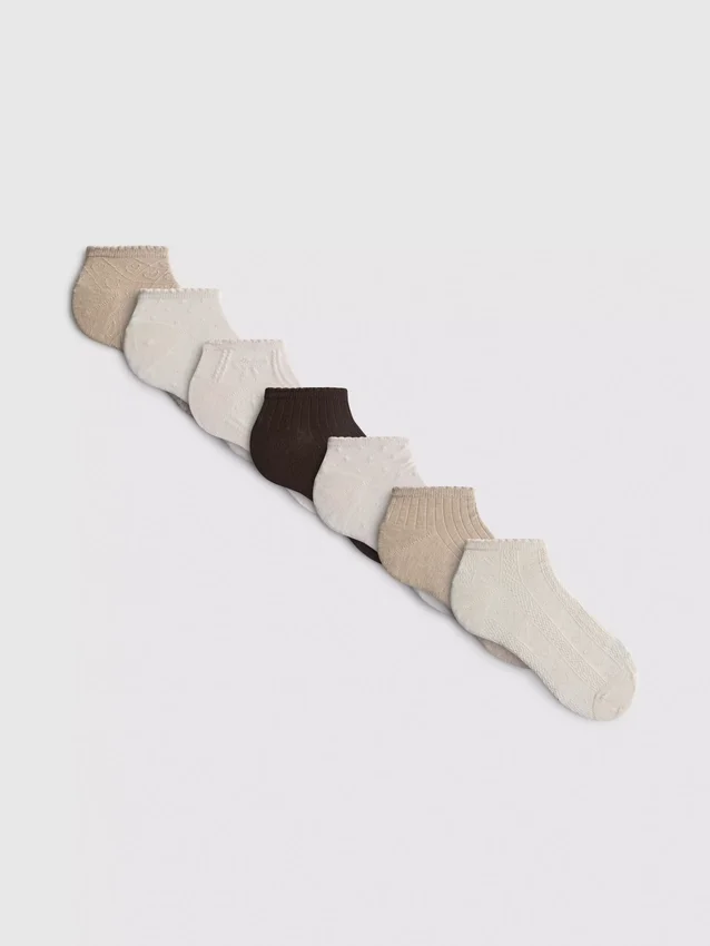 7-pakning med strukturerte sneakersokker