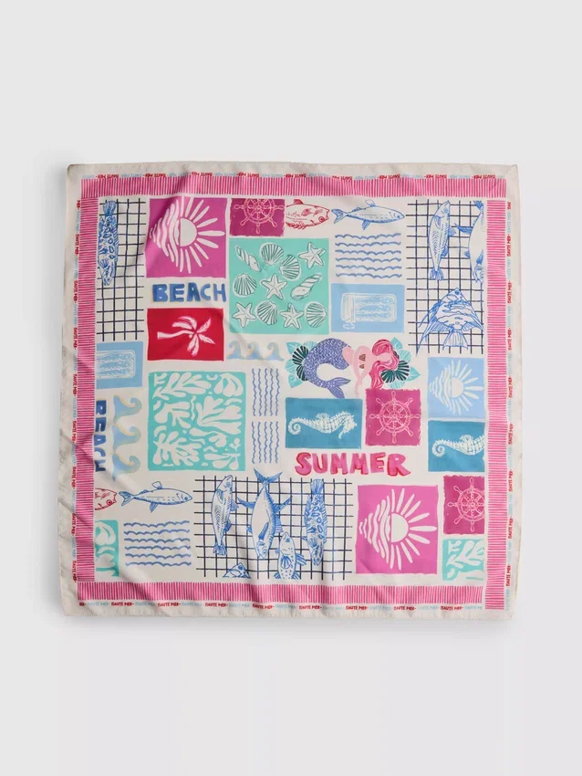 70 x 70 trykt skjerf