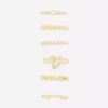 8-pakning med initialringer med rhinestones