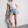 A-linje-shorts i bomullsdenim