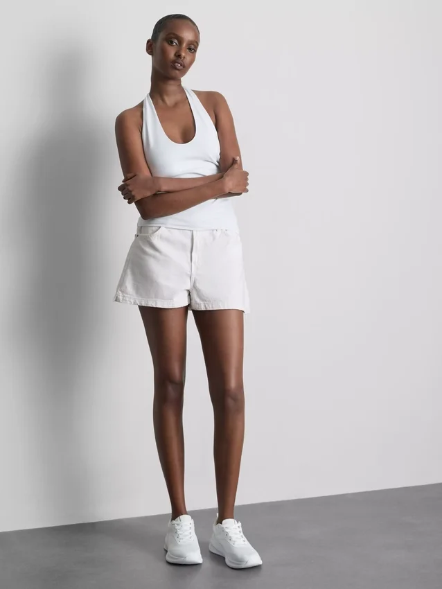 A-linje-shorts i bomullsdenim