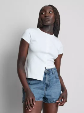A-linje-shorts i bomullsdenim