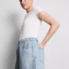 A-linje-shorts i bomullsdenim