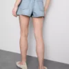 A-linje-shorts i bomullsdenim