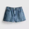 A-linje-shorts i bomullsdenim
