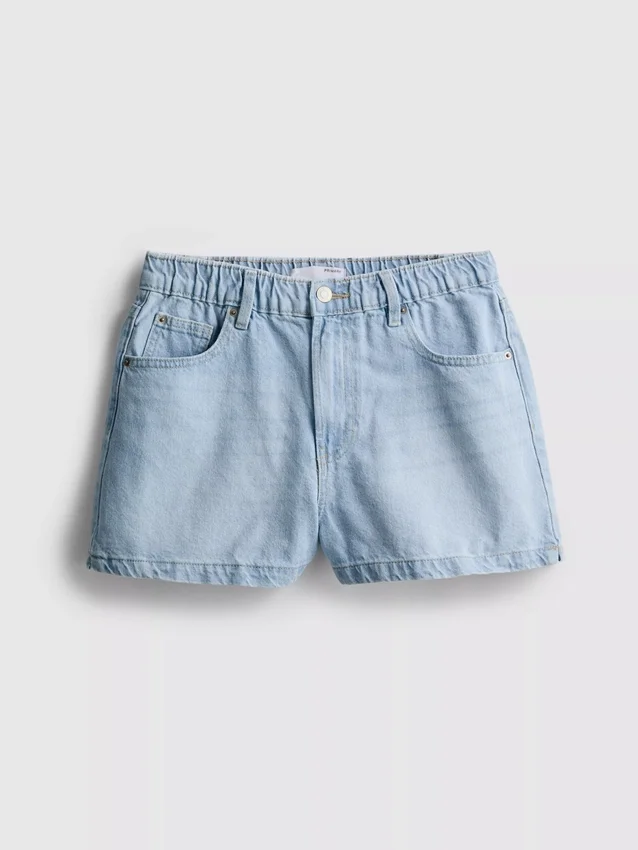 A-linje-shorts i bomullsdenim
