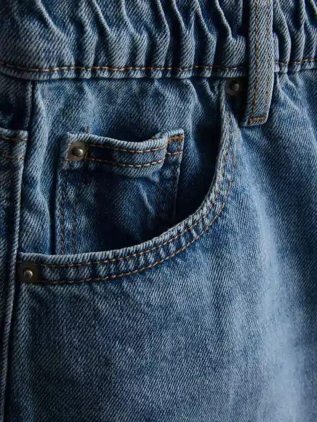A-linje-shorts i bomullsdenim