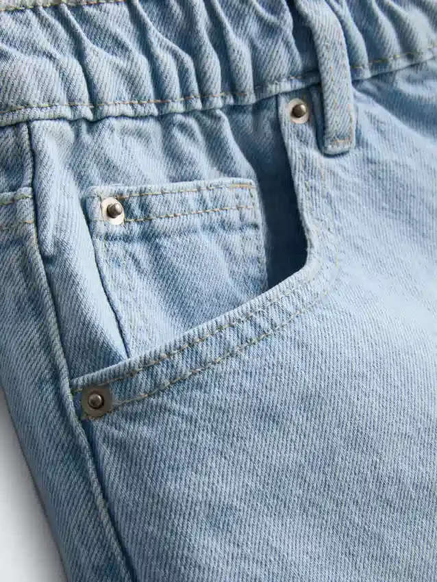 A-linje-shorts i bomullsdenim