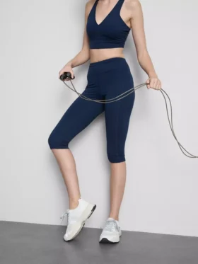 Aktive capri-leggings med høy midje og jevn støtte