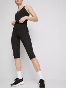 Aktive capri-leggings med høy midje og jevn støtte